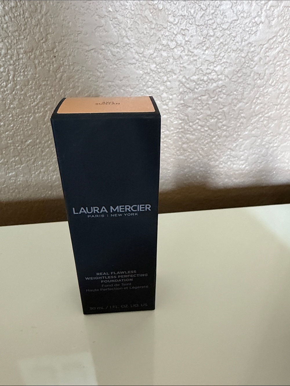 Laura Mercier real flawless witless perfecting foundation suntan 4W1 NIB
